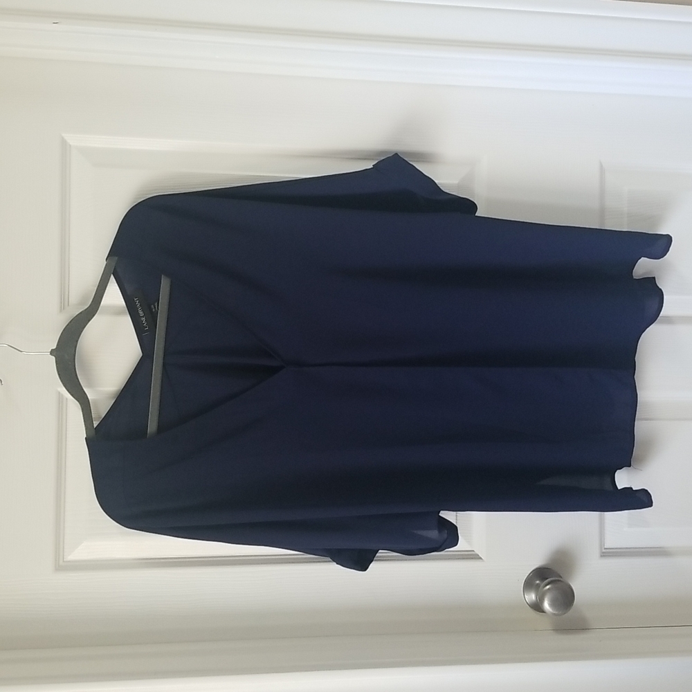 Lane Bryant Size 18 Navy V neck dolman sleeve blouse